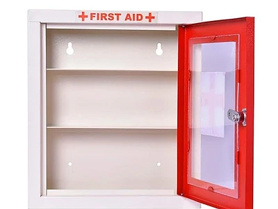 Image of Plantex First Aid Box/Emergency Medical Kit Box - GI Steel (Red & Ivory) - 2